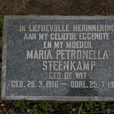 STEENKAMP Maria Petronella nee DE WIT 1916-1959