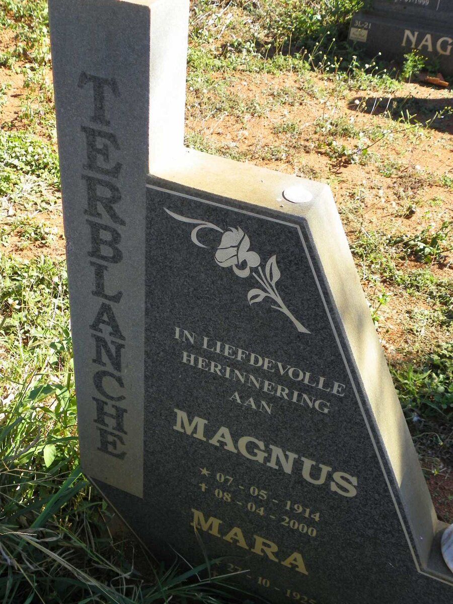 TERBLANCHE Magnus 1914-2000 &amp; Mara 1925-