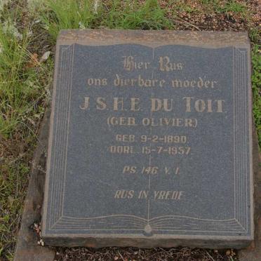 TOIT J.S.H.E., du nee OLIVIER 1890-1957