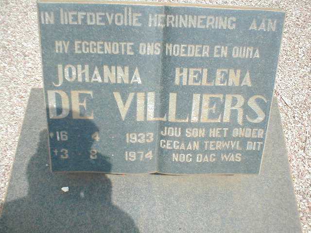 VILLIERS Johanna Helena, de 1933-1974