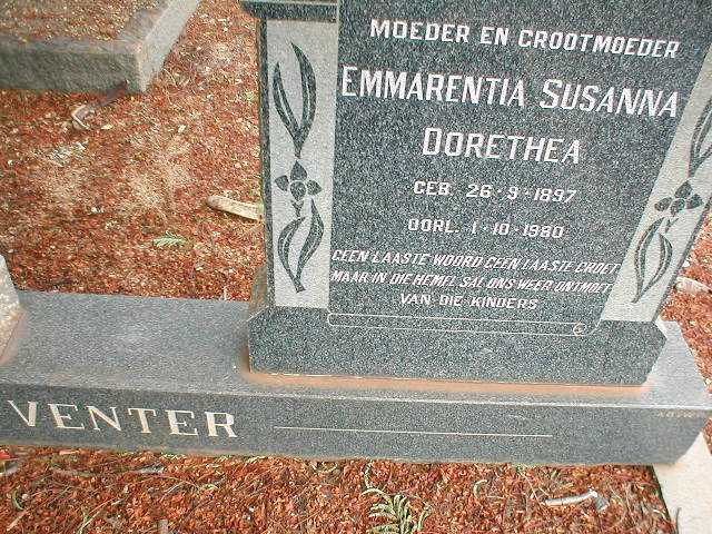 VENTER Emmerentia Susanna Dorethea 1897-1980
