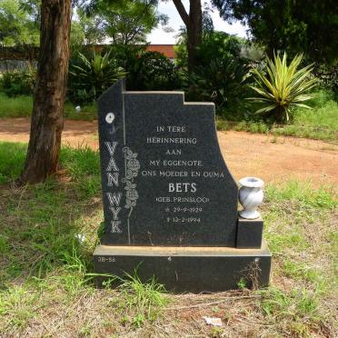 WYK Bets, van nee PRINSLOO 1929-1994