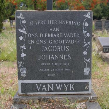 WYK Jacobus Johannes, van 1894-1978