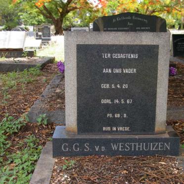 WESTHUIZEN G.G.S., v.d. 1920-1967