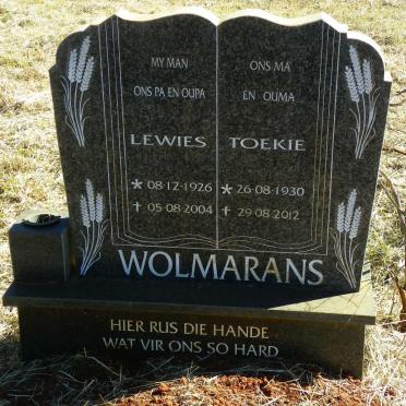WOLMARANS Lewies 1926-2004 &amp; Toekie 1930-2012