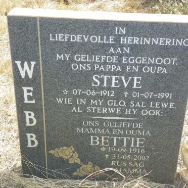 WEBB Steve 1912-1991 & Bettie 1916-2002