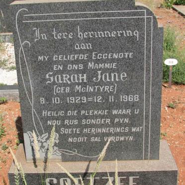 COETZEE Sarah Jane nee McINTYRE 1929-1968
