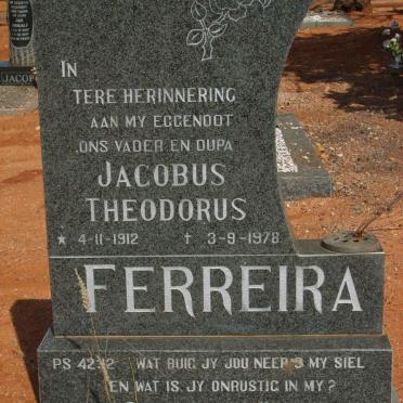 FERREIRA Jacobus Theodorus 1912-1978