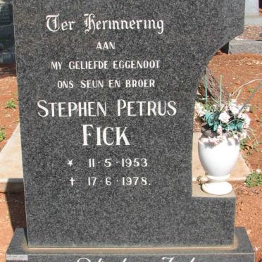 FICK Stephen Petrus 1953-1978
