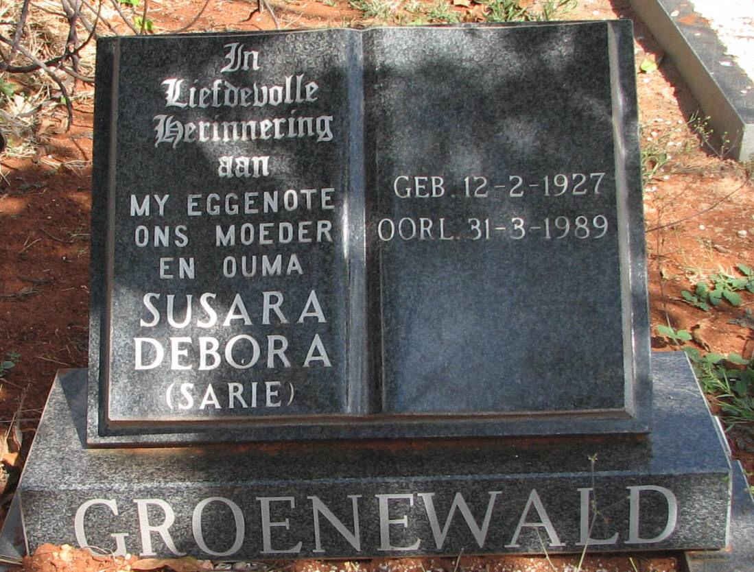 GROENEWALD Susara Debora 1927-1989