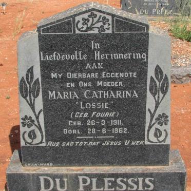 PLESSIS  Maria Catharina, du nee FOURIE 1911-1962