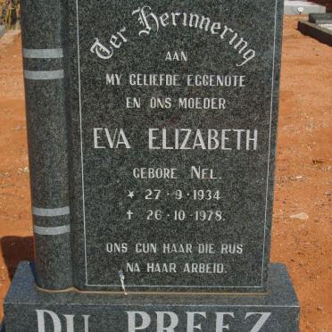 PREEZ Eva Elizabeth, du nee NEL 1934-1978