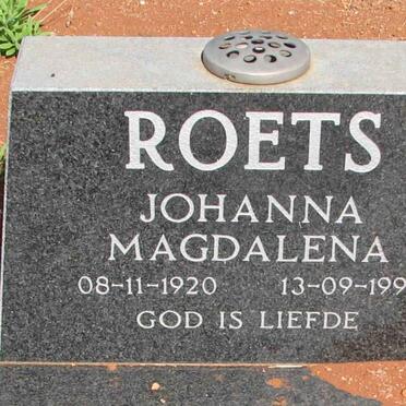 ROETS Johanna Magdalena 1920-1992