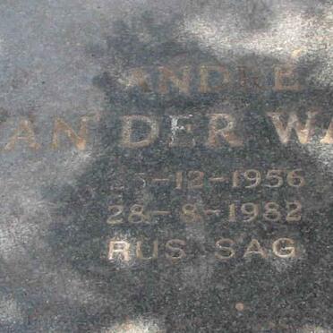 WALT Andre, van der 1956-1982
