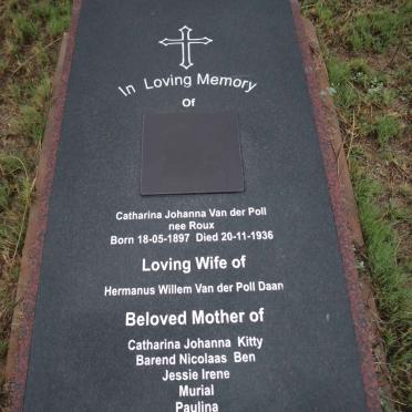 POLL Catharina Johanna, van der nee ROUX 1897-1936