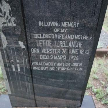 TERBLANCHE Lettie nee VERSTER 1892-1924