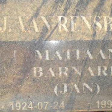RENSBURG Matiaan Barnard, J. van 1924-1997