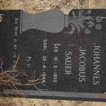 SAUER Johannes Jacobus 1920-1944