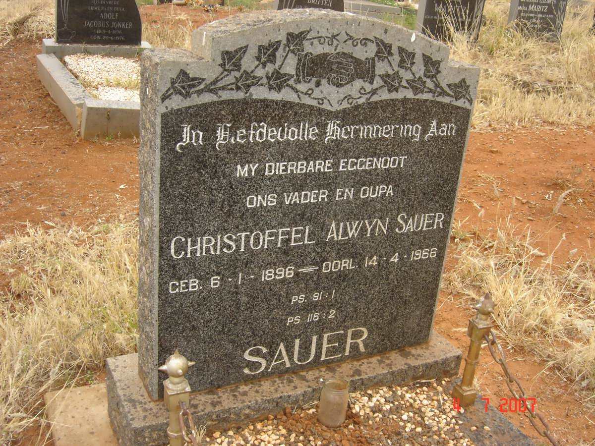 SAUER Christoffel Alwyn 1896-1966