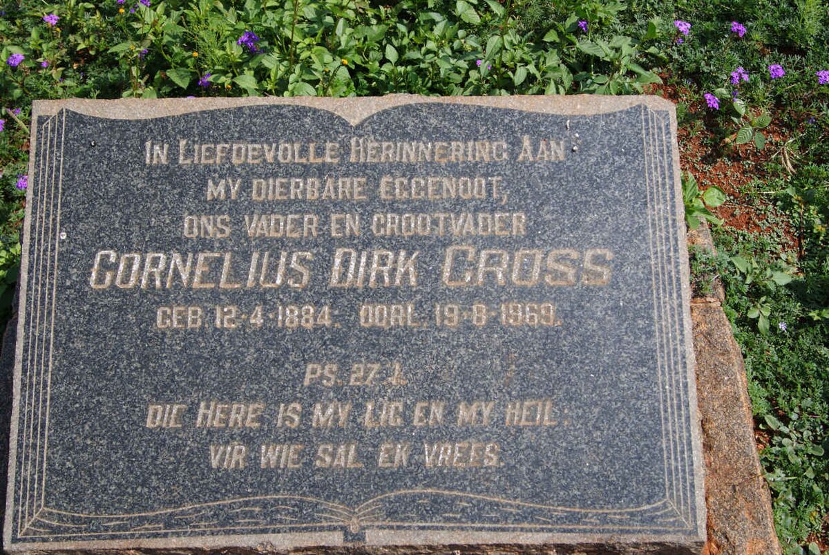 CROSS Cornelius Dirk 1884-1969