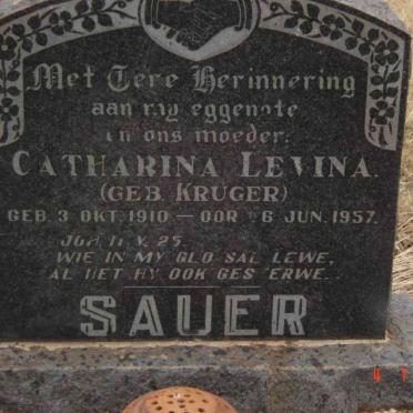 SAUER Catharina Levina nee KRUGER 1910-1957