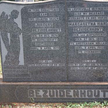 BEZUIDENHOUT Jurgens 1876-1971 &amp; Margaretha Maria VAN ACHTERBERGH 1880-1952