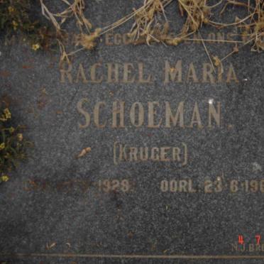SCHOEMAN Rachel Maria nee KRUGER 1928-1963