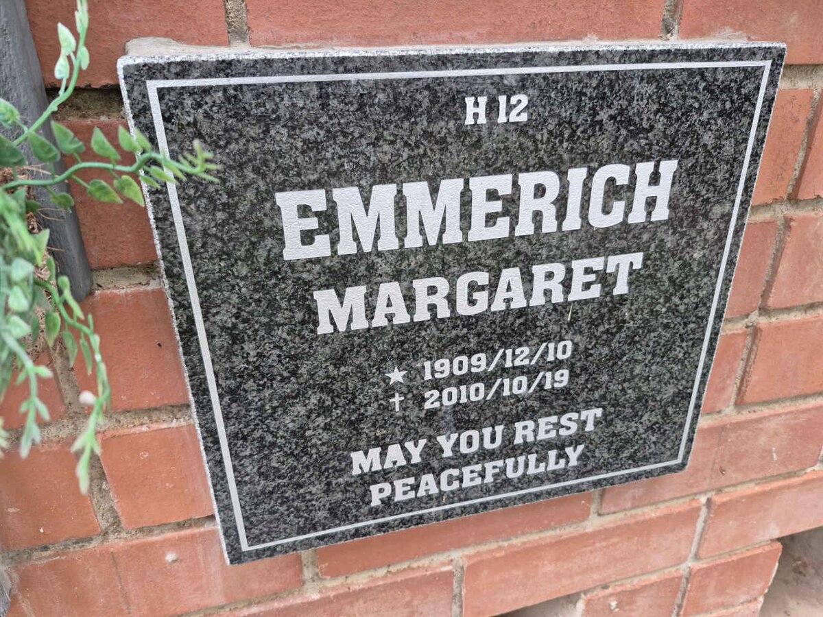 EMMERICH Margaret 1909-2010