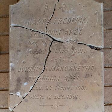 APEL Karel Frederik, Ternooij 1898-1901 :: TERNOOIJ APEL Johanna Margaretha 1901-1901 _1