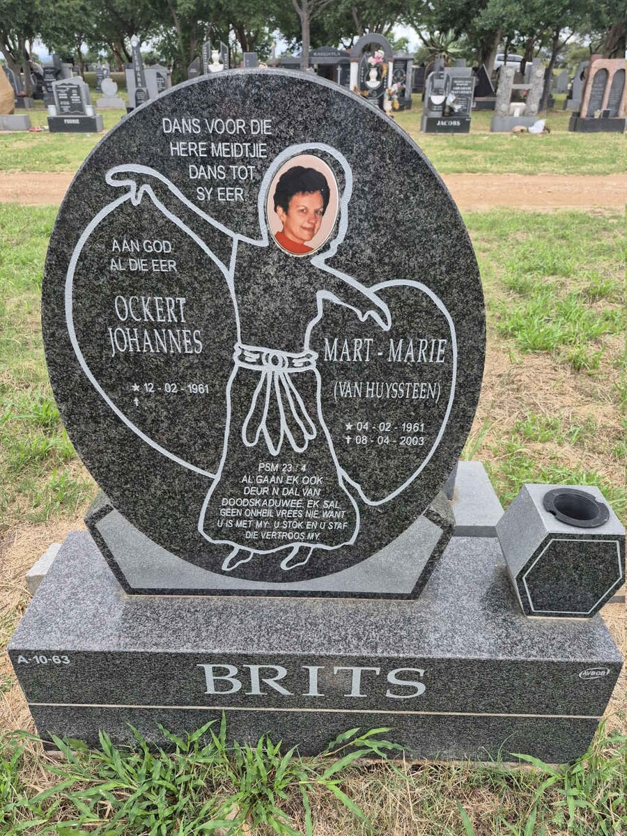 BRITS Ockert Johannes 1961- & Mart-Marie VAN HUYSSTEEN 1961-2003