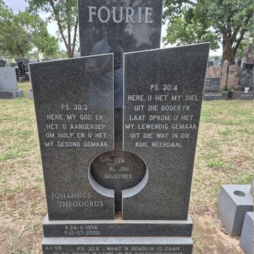 FOURIE Johannes Theodorus 1956-2000