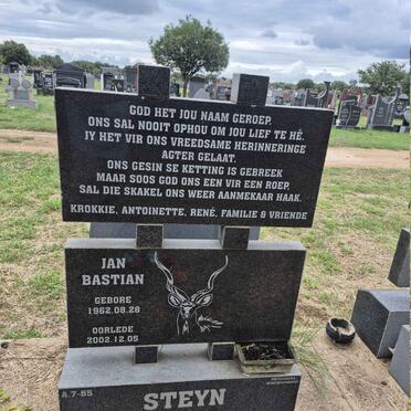 STEYN Jan Bastian 1962-2002