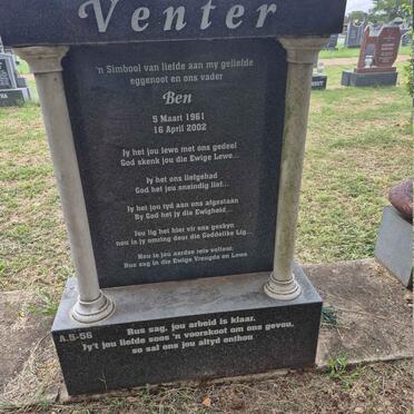 VENTER Ben 1961-2002