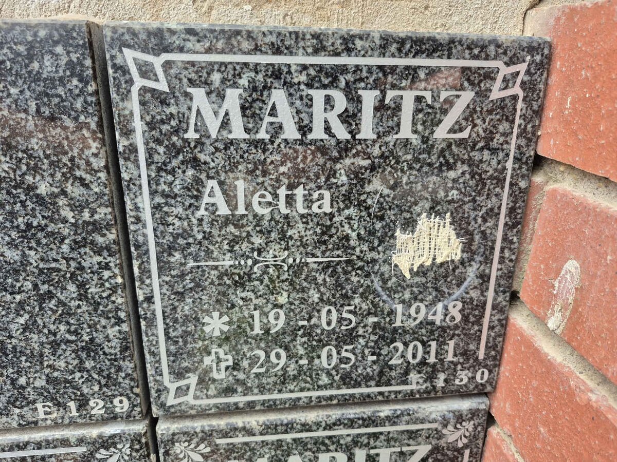 MARITZ Aletta 1948-2011