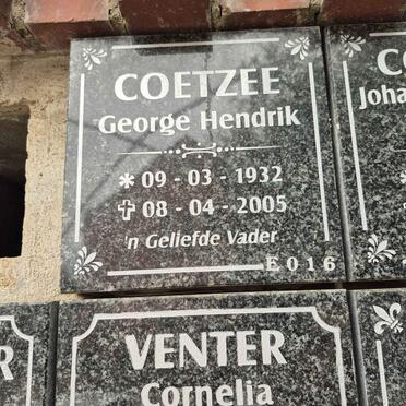 COETZEE George Hendrik 1932-2005