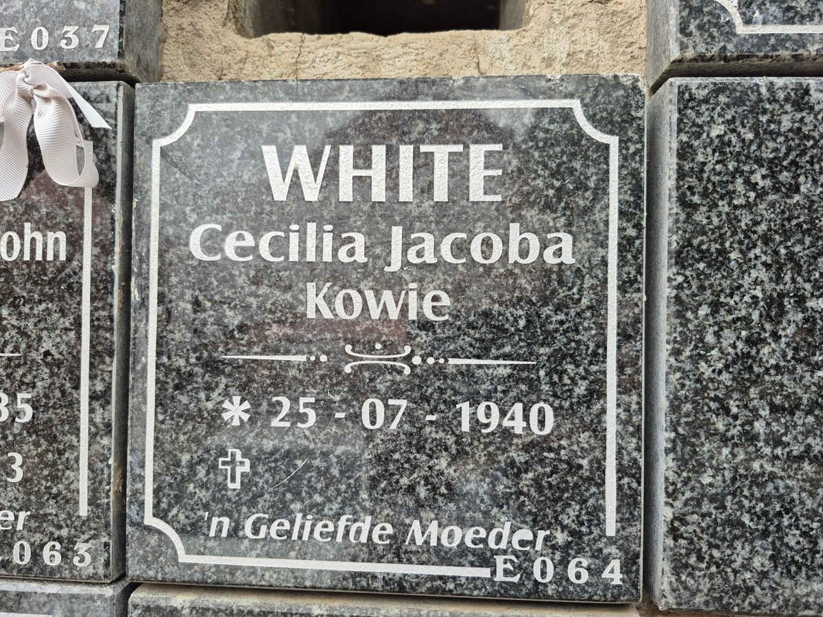 WHITE Cecilia Jacoba 1940- 