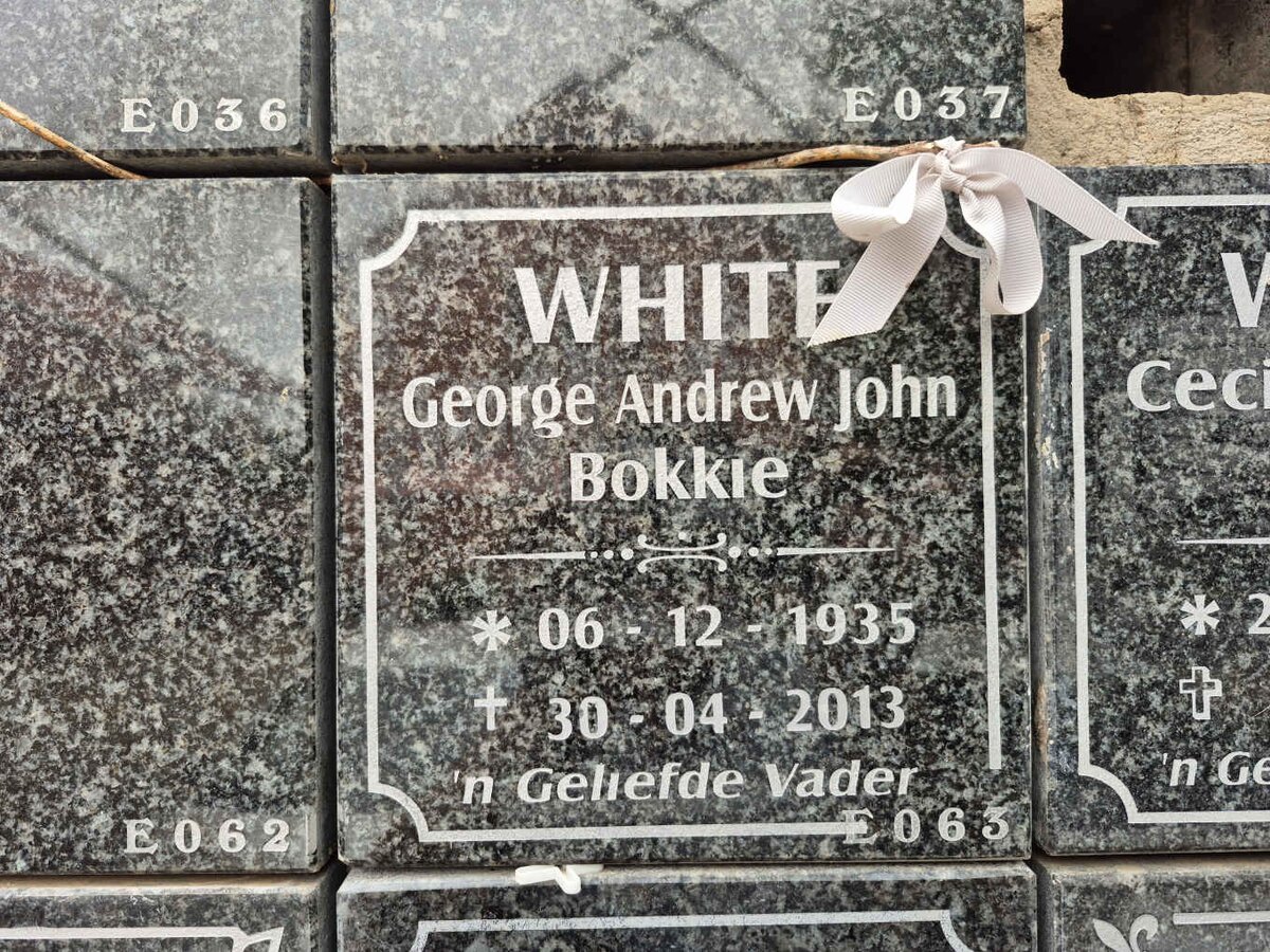 WHITE George Andrew John 1935-2013 