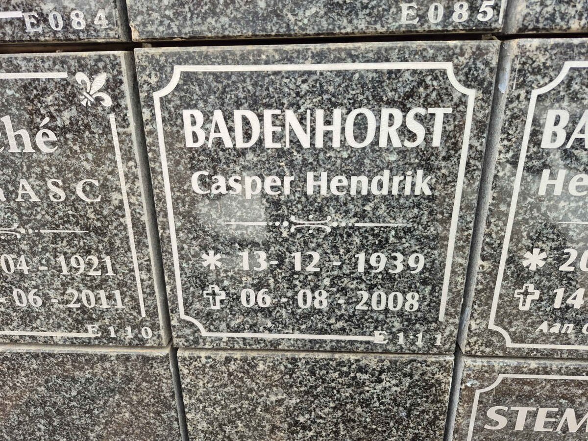 BADENHORST Casper Hendrik 1939-2008