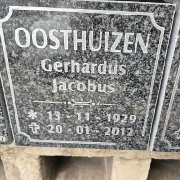 OOSTHUIZEN Gerhardus Jacobus 1929-2012