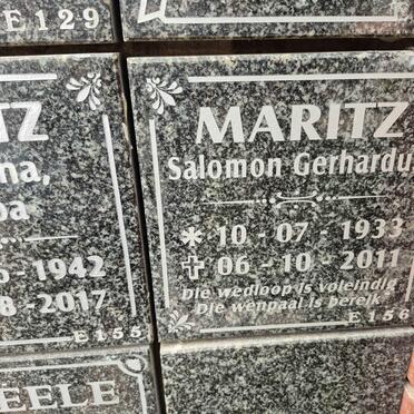 MARITZ Salomon Gerhardus 1933-2011