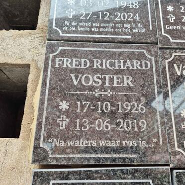 VOSTER Fred Richard 1926-2019