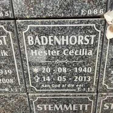 BADENHORST Hester Cecilia 1940-2013