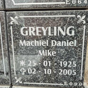 GREYLING Machiel Daniel 1925-2005 