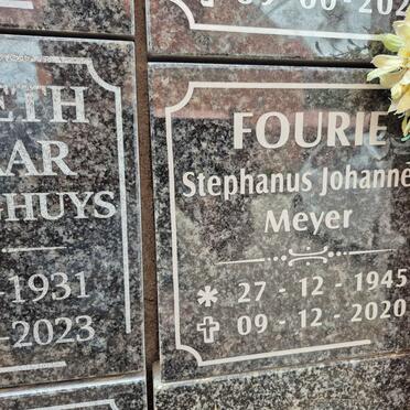 FOURIE Stephanus Johannes Meyer 1945-2020