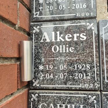 ALKERS Ollie 1928-2012