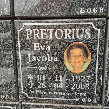 PRETORIUS Eva Jacoba 1927-2008