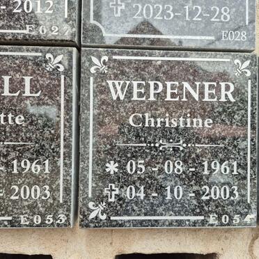 WEPENER Christine 1961-2003