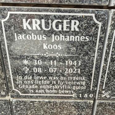 KRUGER Jacobus Johannes 1943-2021 