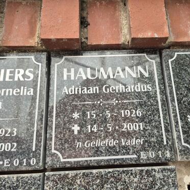 HAUMANN Adriaan Gerhardus 1926-2001