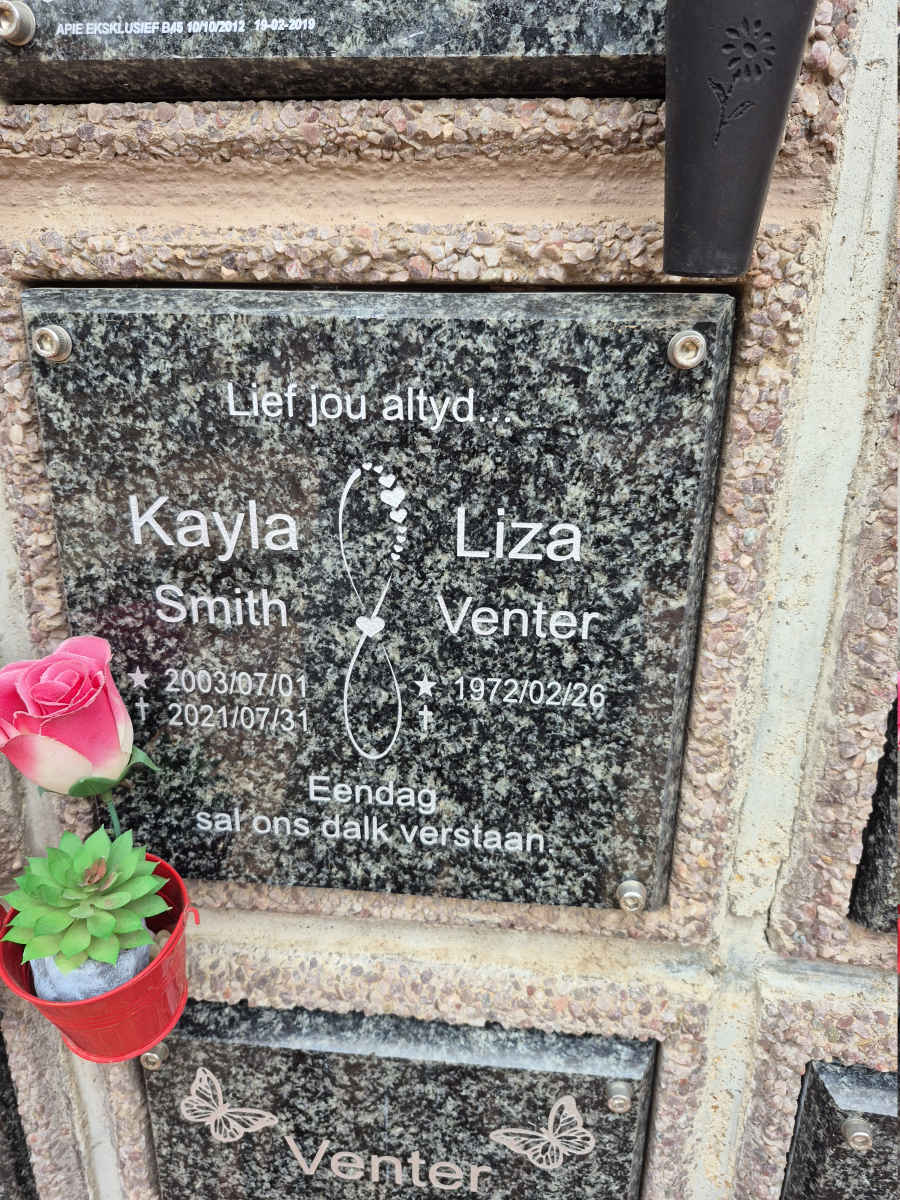 VENTER Liza 1972- :: SMITH Kayla 2003-2021